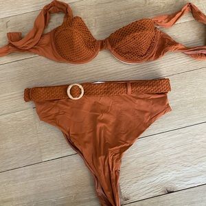 We Wore What maroon bikini